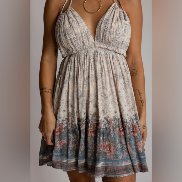 Storia Dresses & Skirts - Storia Boho Romantic Core Multicolour Halter Mini Dress Size Small